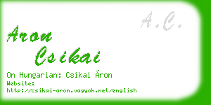 aron csikai business card